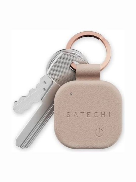 Satechi Locator Съвместим С Apple Find My Ключодържател Форма Веган Кожа St-lkcfr Пустинно Розов