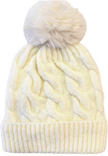 Frauen Set mit Beanie Gestrickt in Braun Farbe