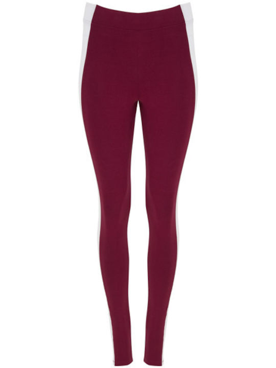 Frauen Leggings Bordeaux-white