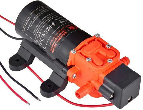 Water Pressure Pump Vevor 12V DC 1.2 GPM 4.5 L Min Diaphragm Self-Priming Water Pump 2 Chambers 2 Hose Clamps Maximum Pressure 80 PSI Quiet Operation RV Caravan Marine Garden Irrigation