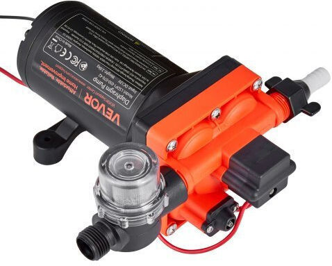 Vevor Rv 12v Dc 5 Gpm 18.9 L Min Water Pump Diaphragm Self-Priming 4-Chamber Automatic Pressure Switch Maximum Pressure 70 Psi Custom Rv Caravan Marine Yacht Car Wash