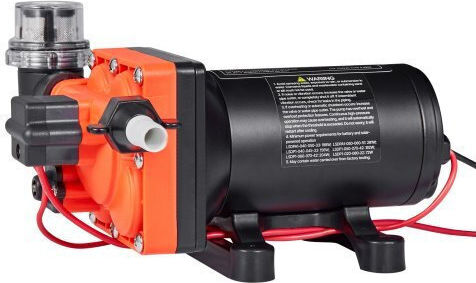 Vevor Rv 12v Dc 5 Gpm 18.9 L Min Water Pump Diaphragm Self-Priming 4-Chamber Automatic Pressure Switch Maximum Pressure 70 Psi Custom Rv Caravan Marine Yacht Car Wash