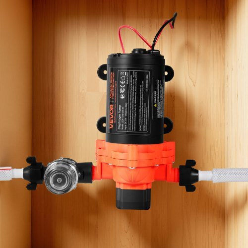 Water Pump Vevor RV 12V DC 4 GPM 15.1 L Min Diaphragm Self-Priming 3-Chamber Automatic Pressure Switch Maximum Pressure 40 PSI Custom RV Caravan Marine Yacht Car Wash