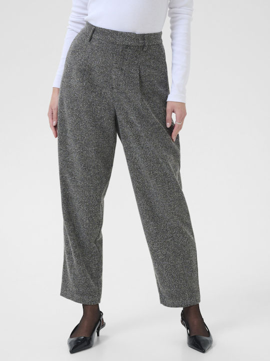 Damen Hoch tailliert Stoff Hose Grey