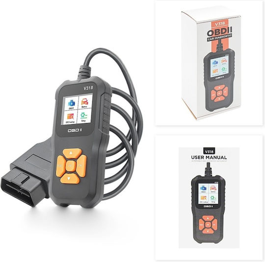 Techstar V318 Auto Diagnostic Tester Read Clear Error Codes Lcd Battery Charging System Scanner Abs Code Read Clear Test Live Data Display