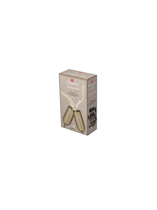 Berlinger Haus Set of Glasses Champagne / Cocktail/Drinking / White Wine made of Stainless Steel in Brown Color Stemmed 260ml 2pcs