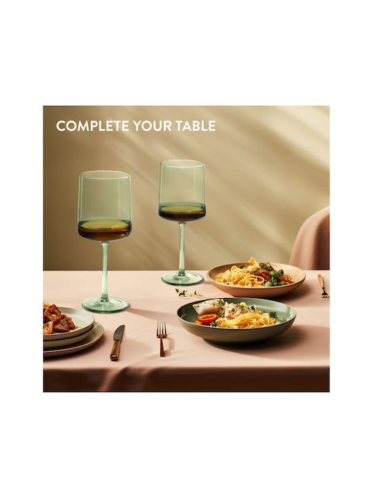 Navaris Set of Glasses White Wine / Cocktail/Drinking / Beer, μπίρας / Water made of Glass in Green Color 400ml 4pcs