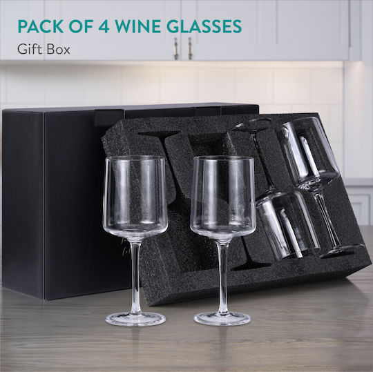 Navaris Set Pahare Din Sticlă 400ml 4 Bucăți