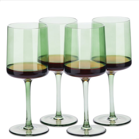 Navaris Set of Glasses Made of Glass in Green Colour 400ml 4 Pieces