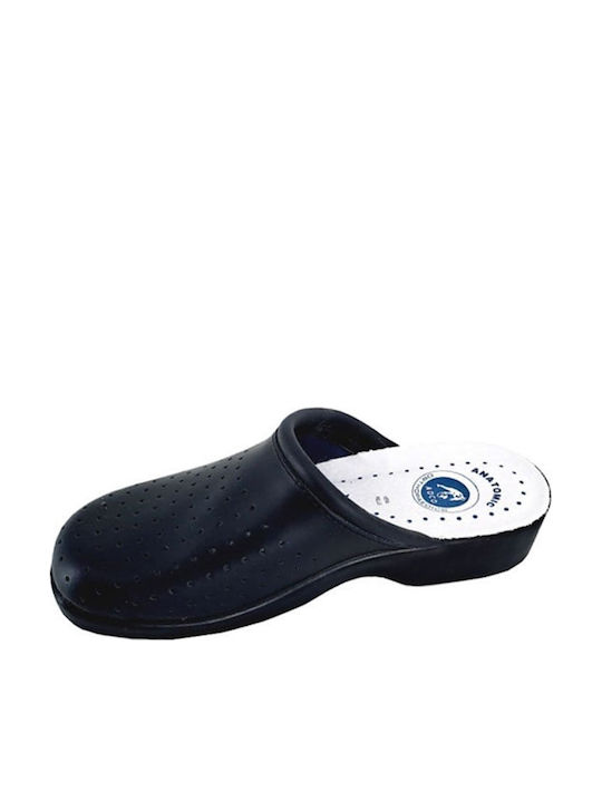 Adco Adco Männlich Leder Holzschuhe Schwarz