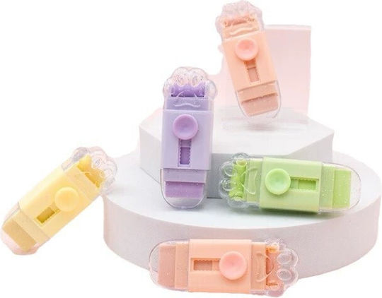Eraser Flippy Cat Paw Model 2 Refills Pull-push Adjustment Rubber Purple