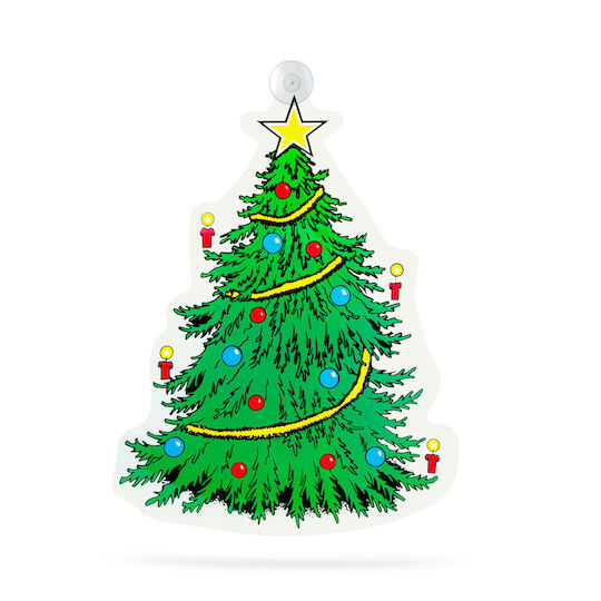 Window Decoration Fir Tree Shape Suction Cup 30 X 29 Cm Green