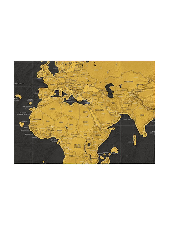 Scratch-off World Map Ruler Magnifier Stickers Photo Attachment Pins 82.5 X 59.4 Cm