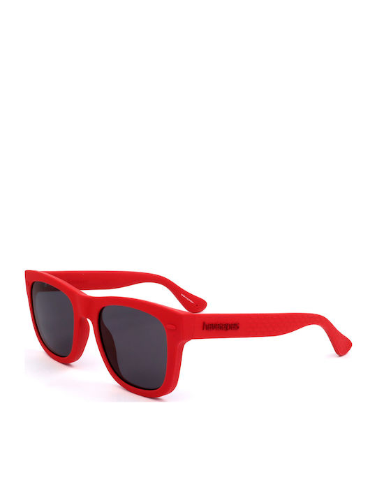 Havaianas Paratysaba48 Unisex Sunglasses with Red Plastic Frame and Black Lens PARATY/S ABA/Y1