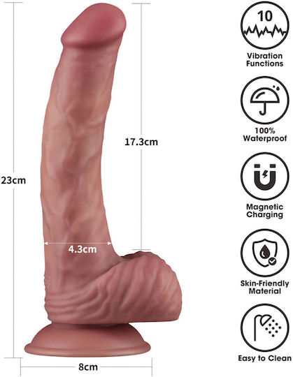 Lovetoy Dual Density Power Cock Realistic Vibrator 22.8cm Flesh