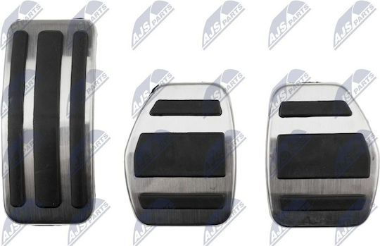 NTY Car Pedal Set Non Slip for Citroen / Peugeot C5 / C8 / DS5 / 508 / 3008 Silver 3 Pieces