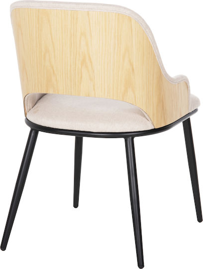 Delf Πολυθρόνες Τραπεζαρίας Ξύλινες Μπεζ 2τμχ 48x55x76εκ.