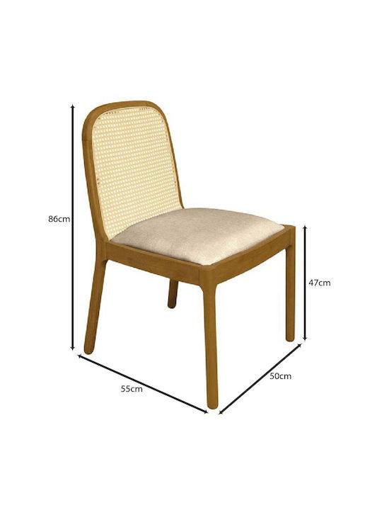 Henley Dining Room Fabric Chair Natural, Sand Beige 50x55x86cm 2pcs