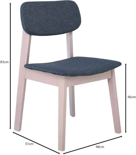 Dama Dining Room Wooden Chair Grey 48x51x83cm 2pcs