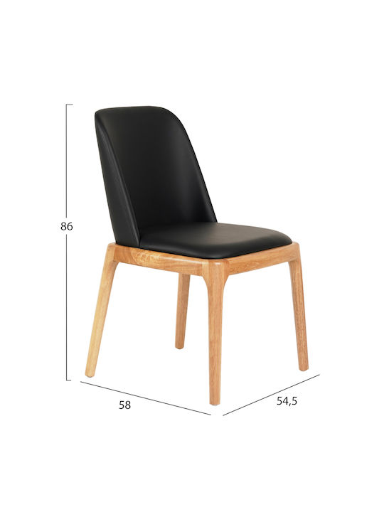 Furlan Dining & Kitchen Chairs with Artificial Leather Black 2 Pieces 54.5x67x64cm