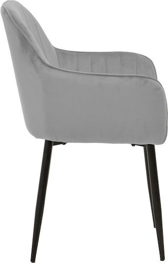 Noor Scaune Sala de mese Catifelate Catifea gri 2buc 58x58x86buc