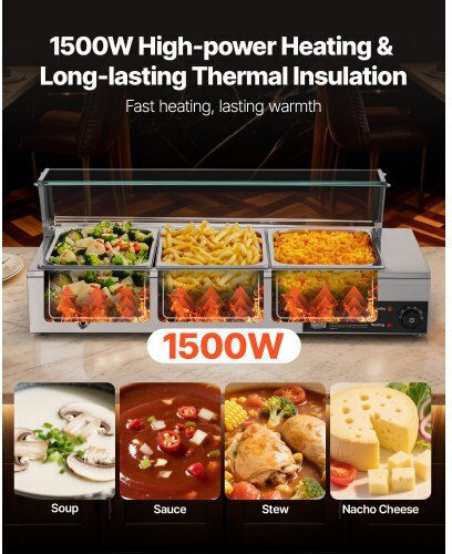 Vevor Sauce Heating Buffet Machine 1500W