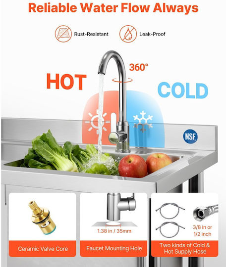 Vevor Faucet Single DSCDGZT120CMNFORS001V0 120x50x94cm