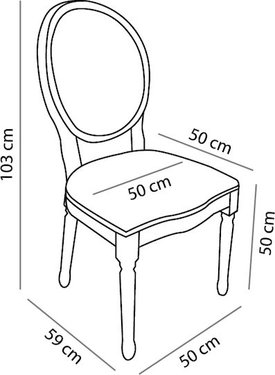 Ludovique Dining Room Wooden Chair Grey 50x59x103cm 2pcs