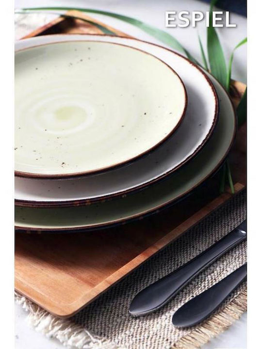 Espiel Terra Plate Desert made of Porcelain Green with Diameter 19cm 6pcs
