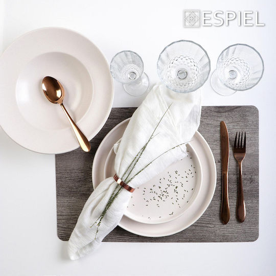Espiel Terra Matt Plate Pasta made of Porcelain Beige 27cm 6pcs