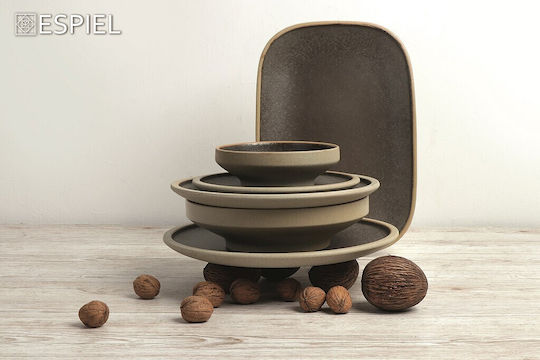 Espiel Piatto Rihko Teller Untiefe aus Porzellan Beige mit Durchmesser 26.2cm Espiel Piatto Rihko Teller Untiefe aus Porzellan Beige mit Durchmesser 26.2cm
