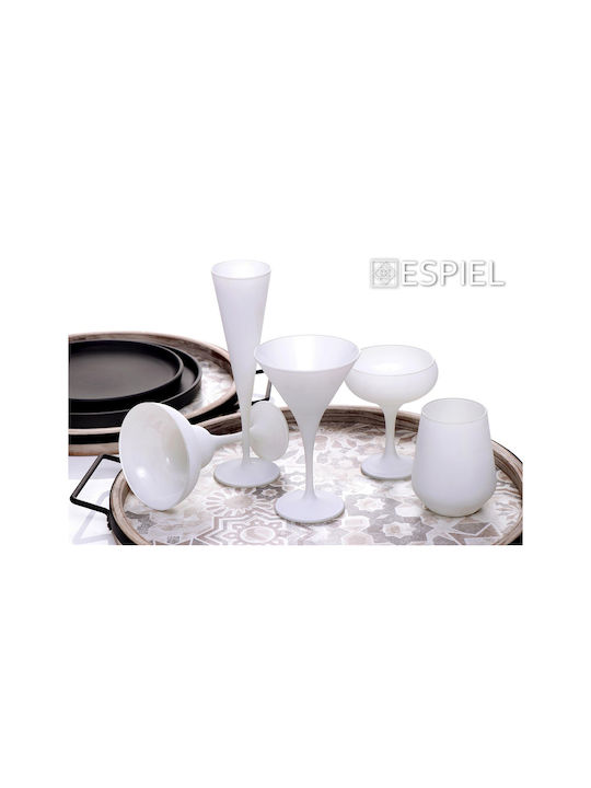 Espiel Maya Set Gläser Cocktail/Trinken / Weißwein aus Glas in Weiß Farbe 6Stück