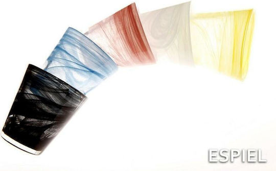 Espiel Atlas Set of Glasses Water made of Glass in Yellow Color 270ml 6pcs