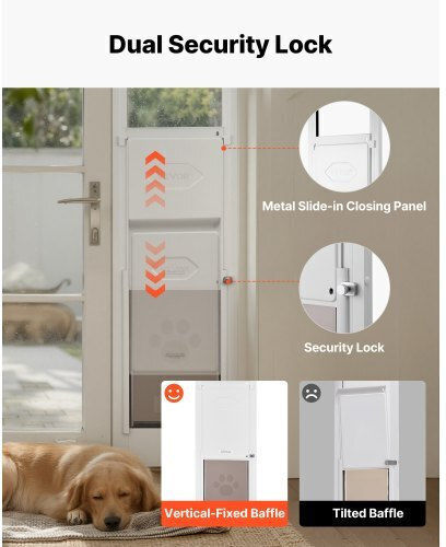 Vevor Door Dog made of Metal in White Color 26.04 x 41.28cm