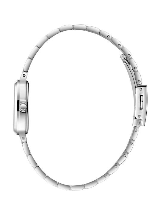 Lee Cooper Γυναικείο Ρολόι 32.5mm Μπαταρίας με Ασημί Μεταλλικό Μπρασελέ