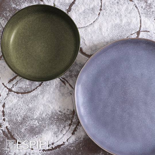Espiel Olive Serving Plate Deep Ceramic Green with Diameter 22cm 4 Pieces Espiel Olive Serving Plate Deep Ceramic Green with Diameter 22cm 4 Pieces