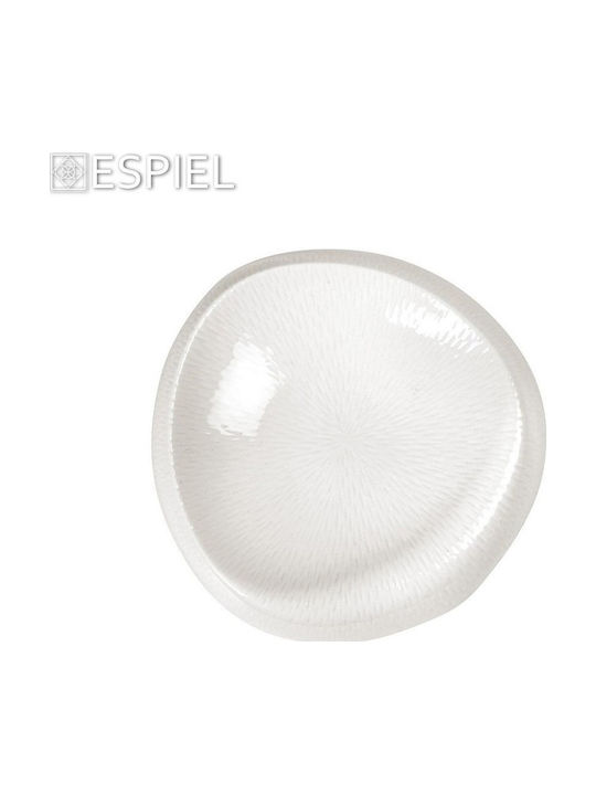 Espiel Камъче Чиния Плитко Триъгълник от Порцелан Бял 19.5x19.5см