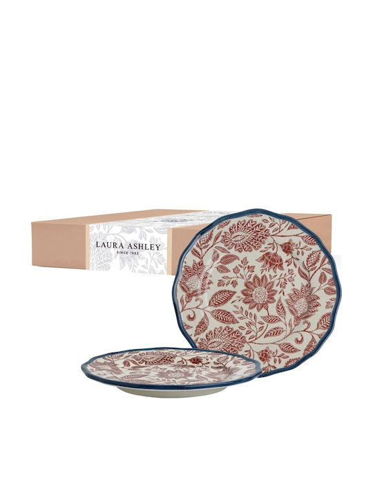 Laura Ashley Hedingham Plate Desert Ceramic Red with Diameter 21cm 2pcs