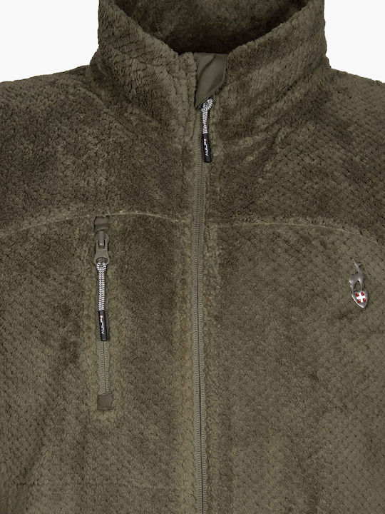 Men's Fleece Cardigan Khaki