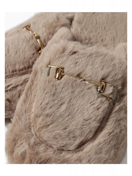 Winter Damen Hausschuhe Beige