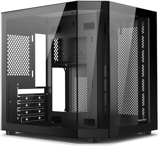 Power Train Gaming Midi Tower Κουτί Υπολογιστή με Πλαϊνό Παράθυρο Μαύρο