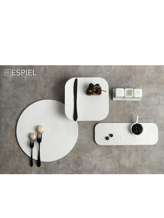 Espiel Siders Teller Untiefe Platz aus Porzellan Weiß 20.3x20.3cm
