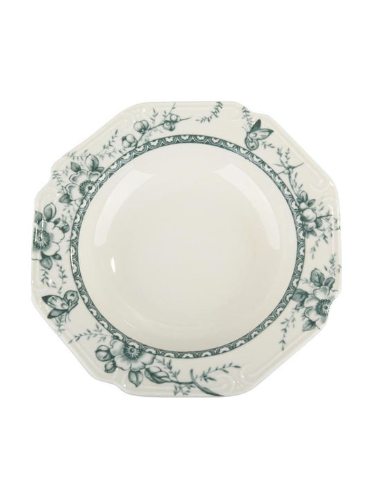 Oriana Ferelli Plate Soup made of Porcelain Green with Diameter 23cm 6pcs
