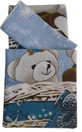 Beboulino Dream Baby Sheets Set Crib Cotton Fitted Blue 95x150cm 3pcs