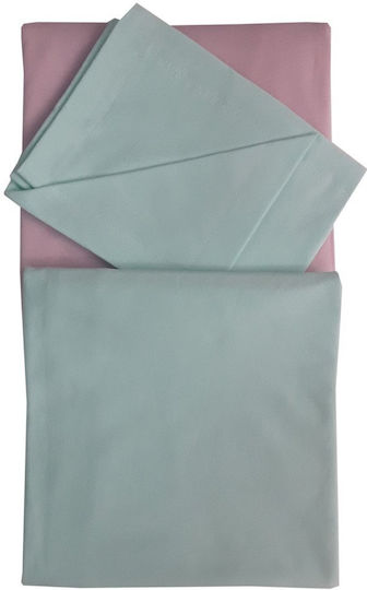 Beboulino Baby Sheets Set Crib Flannel Green 100x180cm 2pcs