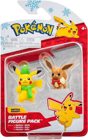 Jazwares Holiday Pikachu & Eevee Pokemon για 4+ Ετών (Διάφορα Σχέδια)