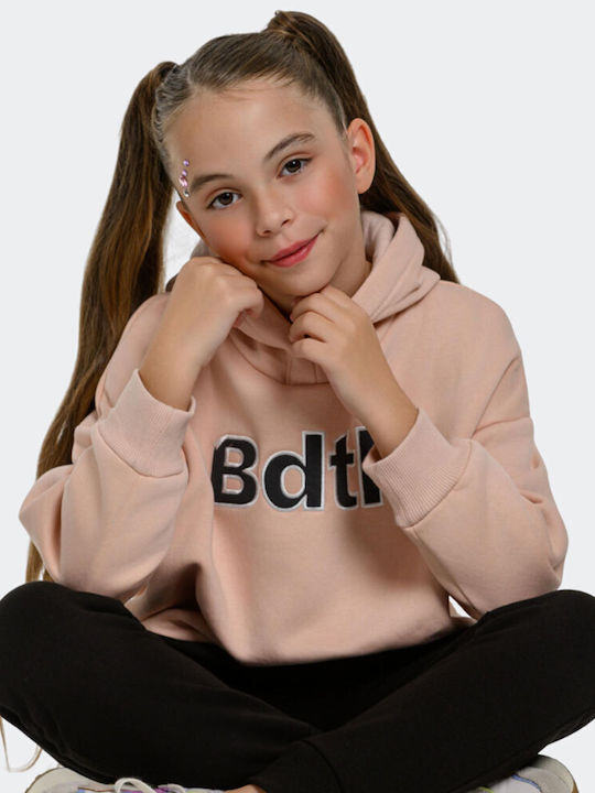 Kids Sweatshirt With Hood And Pockets Pink