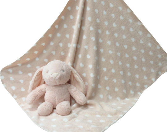 Viopros Babydecke Wickeltücher für Kinderzimmer Fleece Orange mit Tier 75x90cm 2 Stück