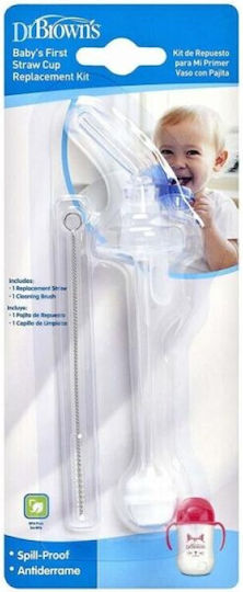 Dr. Brown's Replacement White Straws Baby's First Straw Cup TC 073 Made of Plastic for 6+ Months