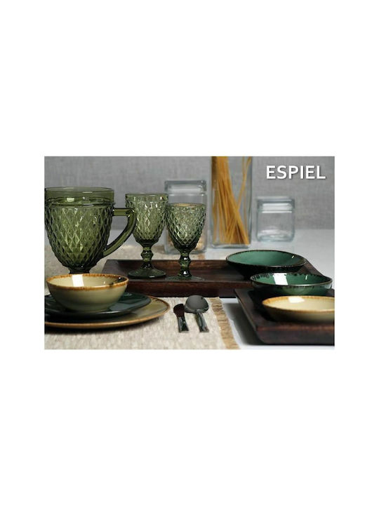 Espiel Tristar Set Gläser Wasser aus Glas in Grün Farbe Mit Stiel 280ml 6Stück